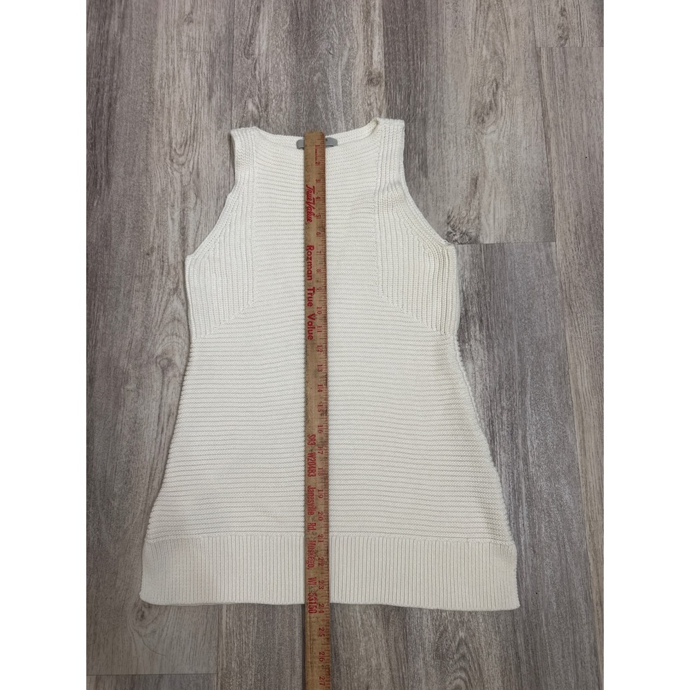 AllSaints Arleta Vest White Textured Cotton Knit Sleeveless Tunic Sweater Small - Picture 6 of 7